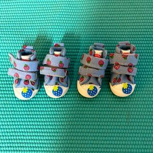 Set of Dog Shoes Strawberry print